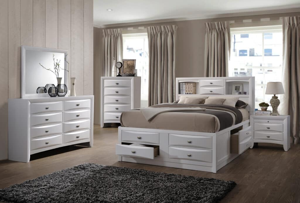 Ultimate Storage Bed White Bourne, Ultimate Storage Bed King Size