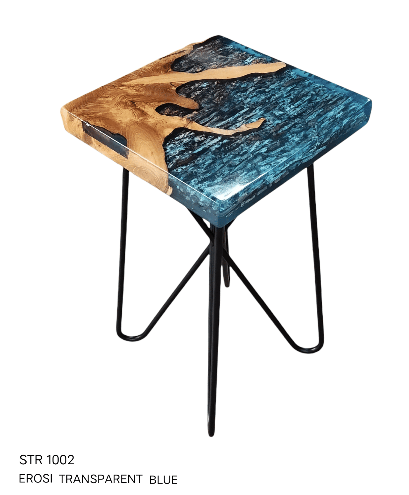 Square End Table Erosi Blue